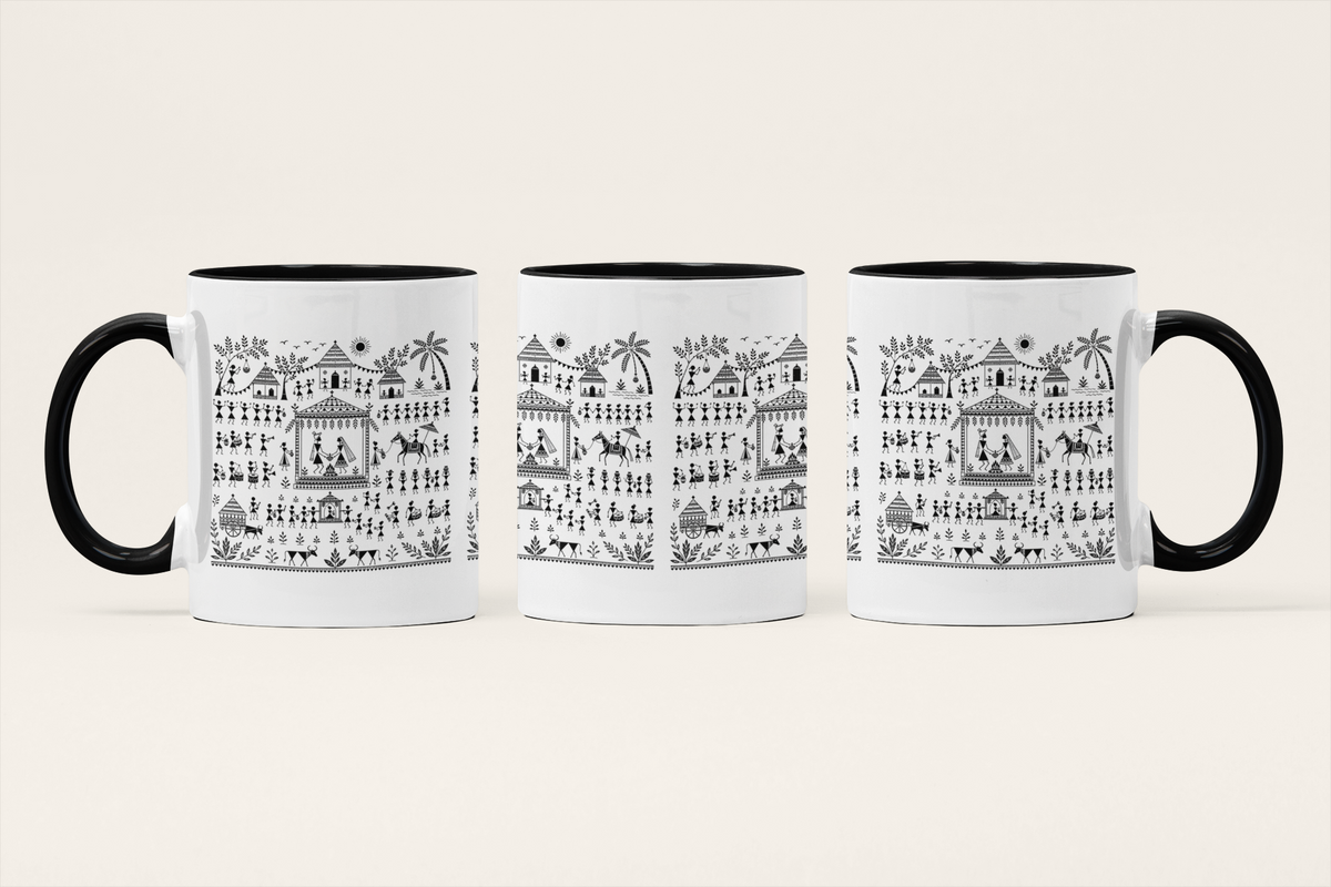 The Wedding — Indian Bridal Art Mug | Heritage Folk Ceramic, 325ml