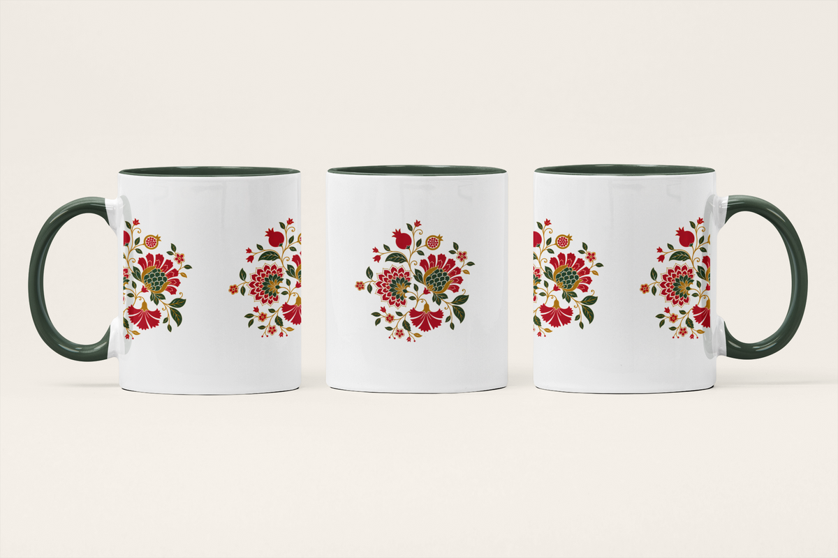 Spring — Floral Heritage Art Mug | Indian Botanical Folk Ceramic, 325ml