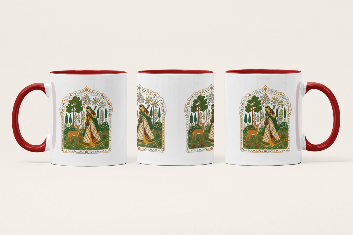 Mira — Heritage Art Mug | Devotional Indian Folk Ceramic, 325ml