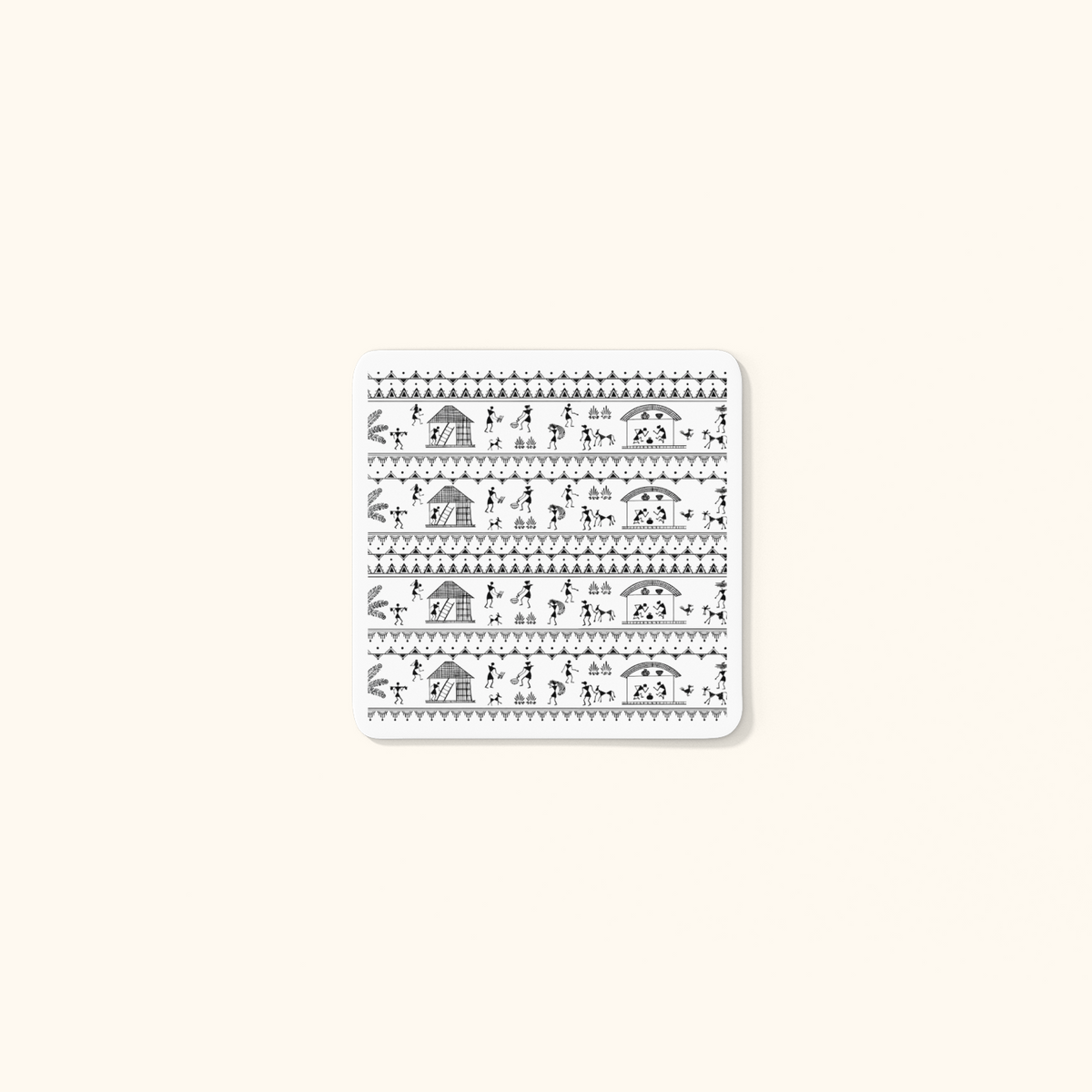 Life in a Village Coasters — Indian Folk Heritage Art