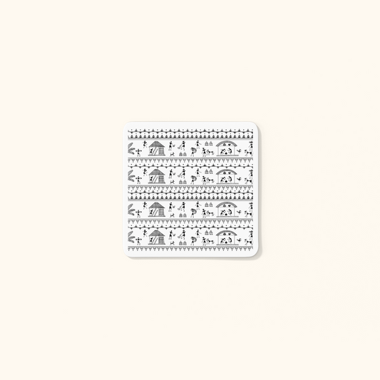 Life in a Village Coasters — Indian Folk Heritage Art